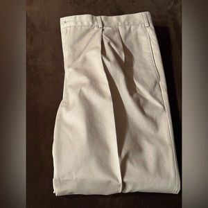 Lands End Khaki Traditional Fit Pleated And Crease Sz 42